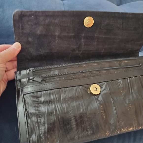 Vintage black Eelskin clutch/ purse - Picture 2 of 5